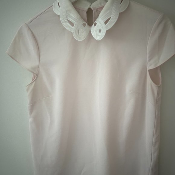 COPY - TED BAKER - Light Pink scalloped collar blouse top in TB Size 0 - Picture 2 of 3